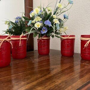 HAND PAINTED KERR MASON JAR DÉCOR  set of 5